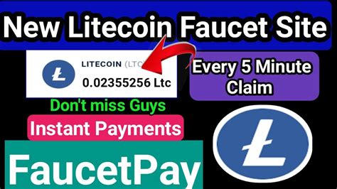 New Litecoin Earning Site Free LTC Faucet Site Claim Every 5 Minute