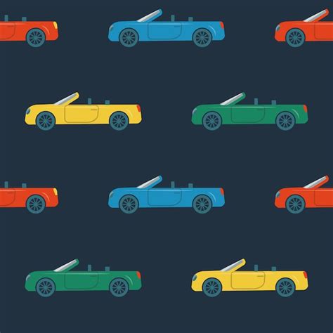 Premium Vector Seamless Pattern With Cabriolet Cars