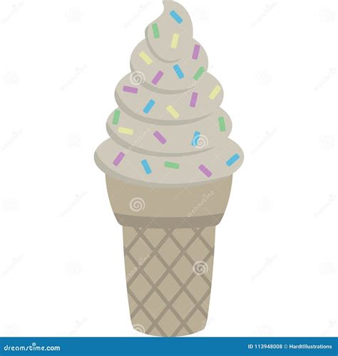 Vanilla Soft Serve Ice Cream Vector Illustration Stock Vector