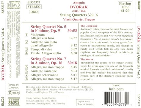 Dvor K String Quartets Vol New Cd Ebay