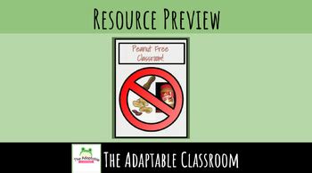 Peanut Free Classroom Sign/Poster by The Adaptable Classroom | TPT