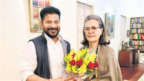 Revanth Reddy Meets Sonia Gandhi Urges Her To Contest Lok Sabha