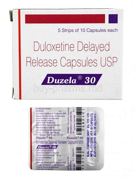 Duzela Duloxetine 30 Mg Capsules Non Prescription Treatment Anti