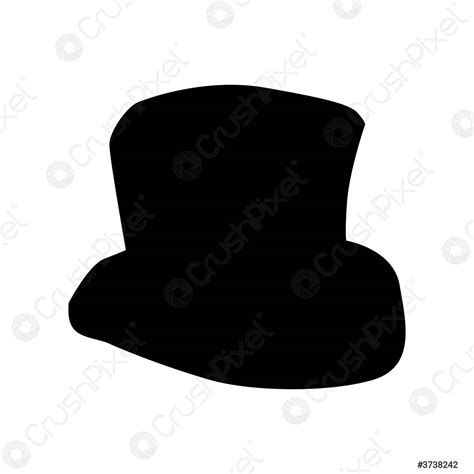 Hat black silhouette - stock vector 3738242 | Crushpixel