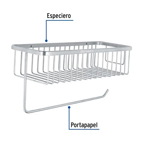 Ficha Tecnica Portarrollo Y Especiero En Cromo Para Cocina Foset