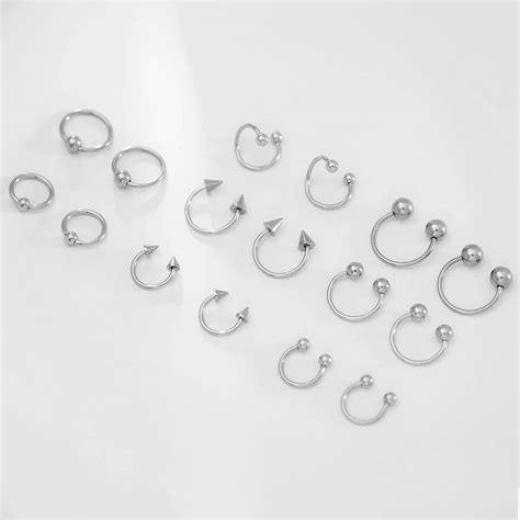 Piercing Kit 14g 16g Rainbow Surgical Steel Body Piercing Belly Button