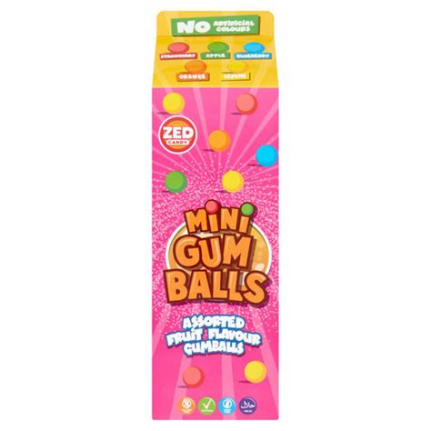 Zed Candy Mini Gumballs Assorted Fruit Flavour Gumballs 400g Sweets