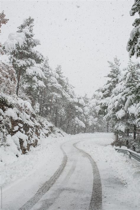 "Winter Road To The Snowy Mountain" by Stocksy Contributor "Blue ...