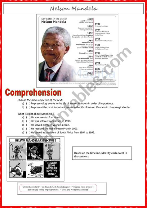 Nelson Mandela Worksheet Grade 3