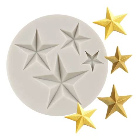 1pcs Molde De Silicona Estrella Fondant Chocolate Resina Cuotas Sin