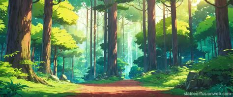 Retro Anime Forest Visual Novel Art Stable Diffusion Online