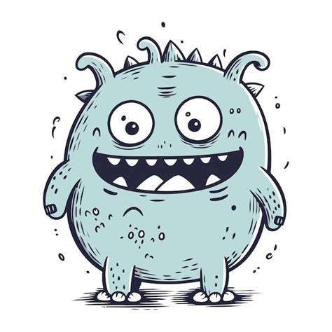 Premium Vector Funny Cartoon Monster Vector Illustration Isolated On