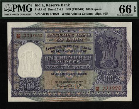 Welt Banknoten Rupees Tt Pk India Reserve Bank Pmg