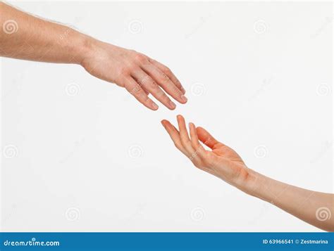 Hands Of Man And Woman Reaching Out To Each Other Stock Image Image