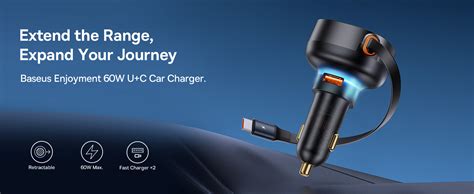 Baseus Usb C Car Charger 60w Retractable Car Charger Dual