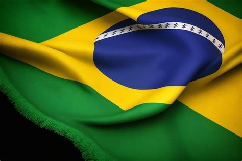 Premium Ai Image A Close Up Of Waving Flag Of Brazil