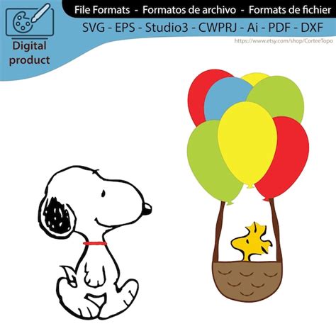 Snoopy And Woodstock Cake Topper Hot Air Balloon Peanuts Etsy Australia