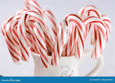 Red And White Candy Canes In Christmas Cup Stock Image Image Of Macro