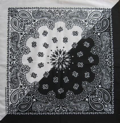 Split Paisley Usa Bandana Black White Single Tan S Club