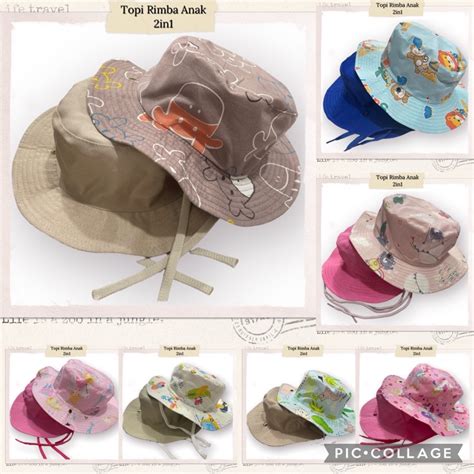 Jual Topi Rimba Anak Karakter Bolak Balik Topi Anak Topi Rimba Anak