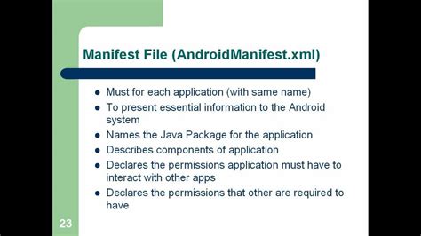 Android Manifest File AndroidManifest Xml YouTube