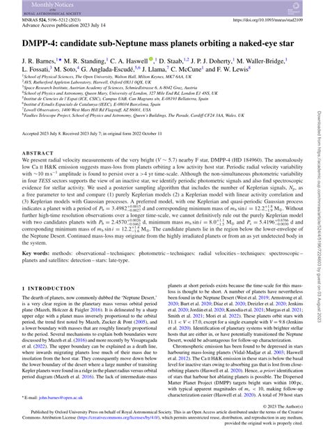 PDF DMPP 4 Candidate Sub Neptune Mass Planets Orbiting A Naked Eye Star