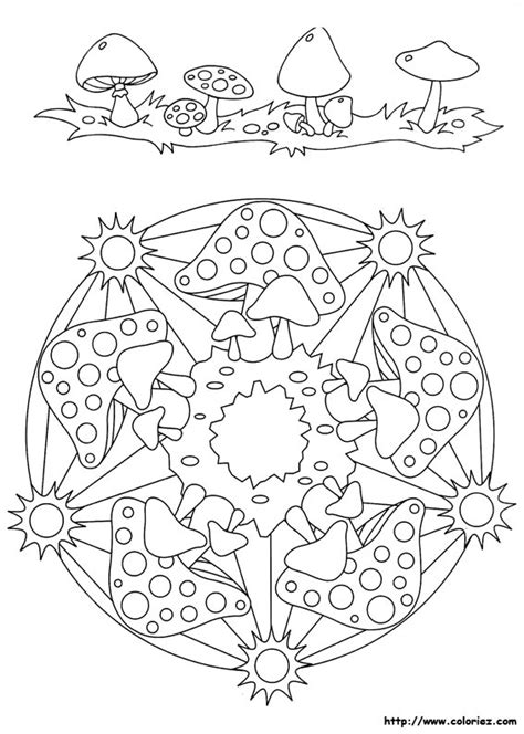 Mushroom Mandala Coloring Pages