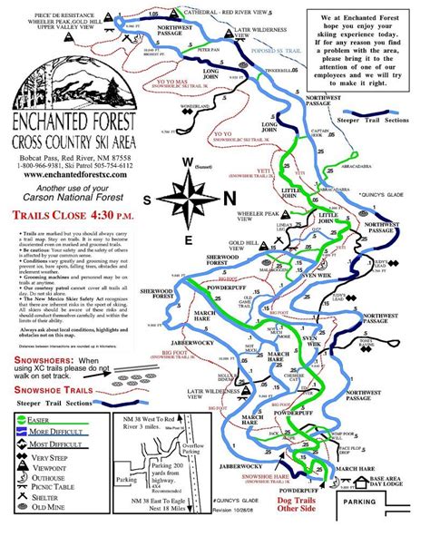 Enchanted Forest Cross Country Ski Area Piste Map Trail Map