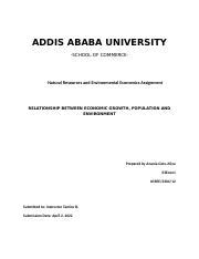 Environmental Assign Docx Addis Ababa University School Of Commerce