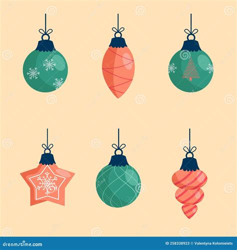 Christmas Ornament Set Christmas Tree Ornament Vector Illustration