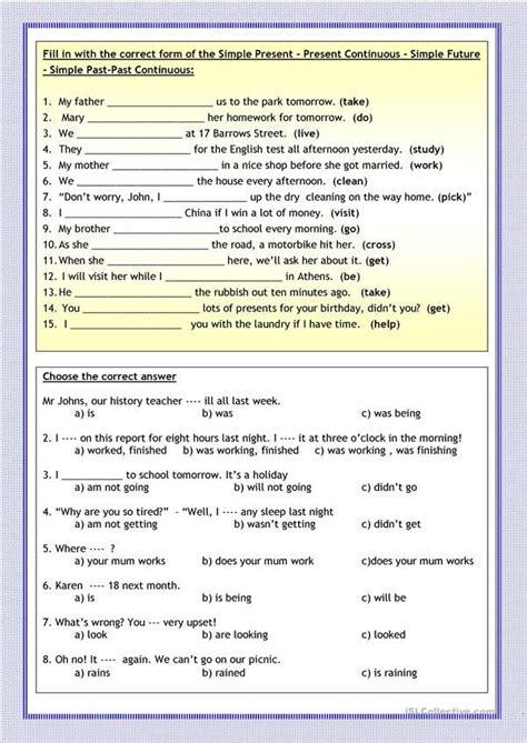 Mixed Tenses Revision Tenses English Phrases Grammar Worksheets Hot Sex Picture