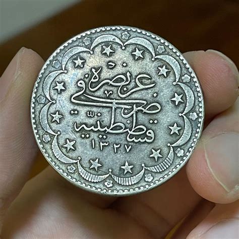 Ottoman Empire Mehmed V Ah Silver Kurush Coin Hobbies