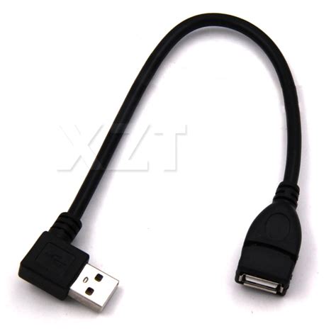 Ipcs Usb 2 0 A Male To Female 90 Degree Angled Usb Extension Cord Cable