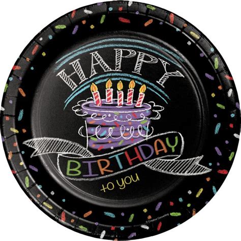 Chalk Birthday Inch Plates Party At Lewis Elegant Party Supplies