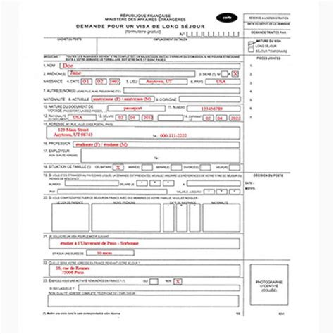 France Visa Application Form Fillable - Printable Forms Free Online