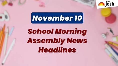 School Assembly News Headlines For 10 November: Cricket World Cup ...