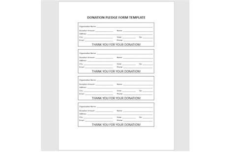 Editable Donation Pledge Form Template, Editable Word Template ...