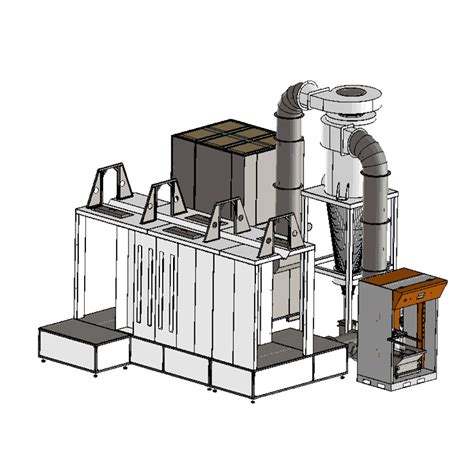 Fast Color Change Powder Booth Big Cyclone Recovery System China