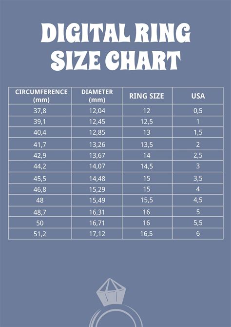 Digital Ring Size Chart Template in Illustrator, PDF - Download | Template.net