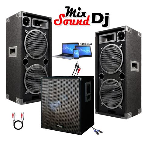 Pack Sono Dj W Cube Caisson Amplifi E Enceintes C Bles