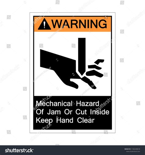 Mechanical Hazard Symbol Vector Illustration Isolate Stock Vector