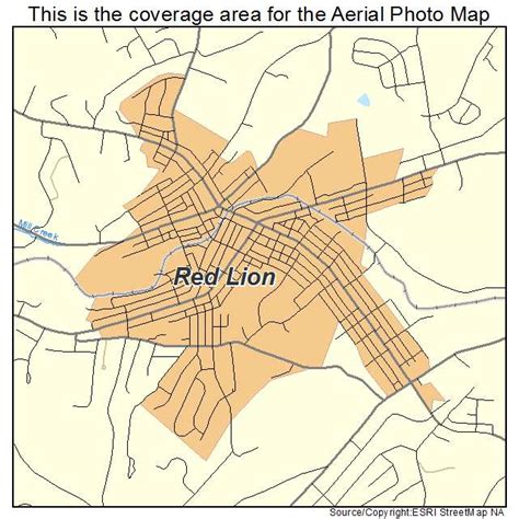 Aerial Photography Map of Red Lion, PA Pennsylvania