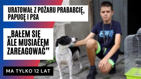 12 letni Krzysiek to prawdziwy bohater URATOWAŁ Z POŻARU prababcię