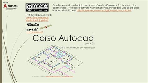 Corso Autocad Lezione Stili E Impostazioni Per La Stampa Youtube