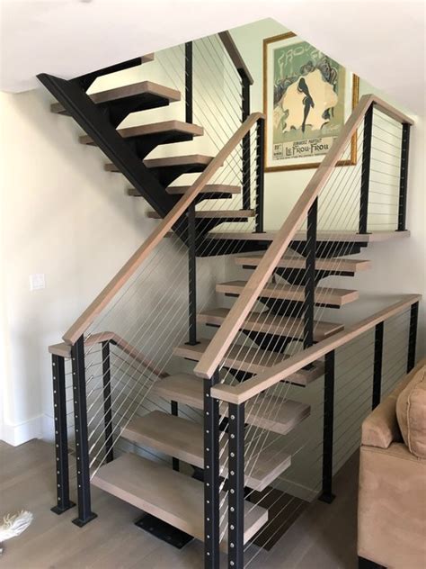 Condo Remodel Floating Staircase Modern Staircase New York By