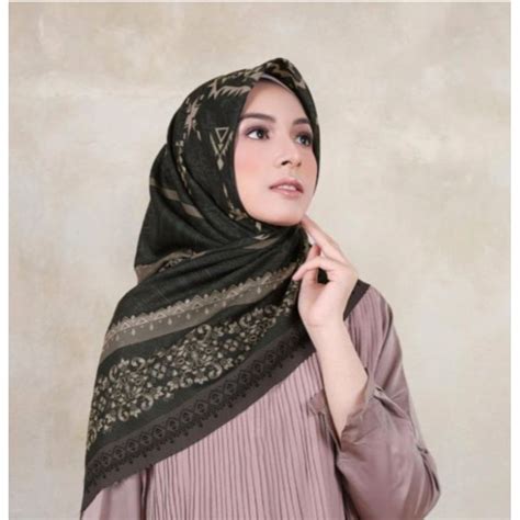 Jual Sale Hijab Mirna Hitam Cod Kerudung Voal Motif Segi Empat