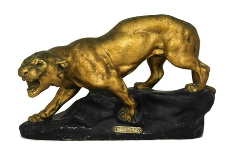 Thomas Cartier Tiger Statue. French Art Deco Plaster Sculpture. Tigre a ...