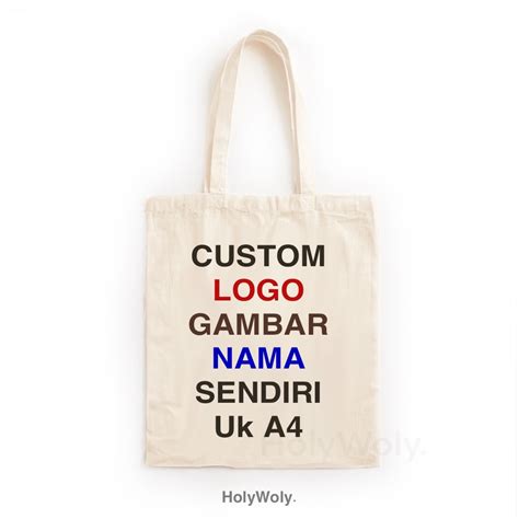 Jual HW TOTE BAG CANVAS CUSTOM DESIGN SENDIRI 1 HARI JADI BACA