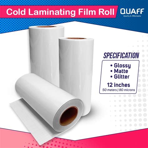 Cold Laminating Film Roll Matte Glossy Glitter Inches Meters