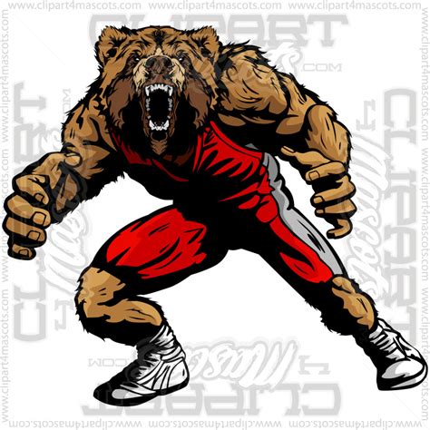 Wrestling Grizzly Bear | Vector Format | JPG EPS PNG AI